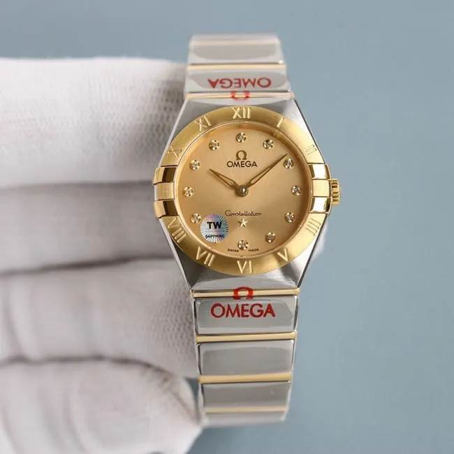 TW factory Omegatop-tier watch constellation series quartz ladies gold plate steel braceletmovement picture