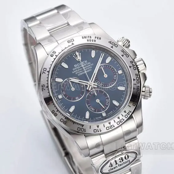 C factory RolexDaytonatop-tier replicawhite gold blue cat m116509-0071front live photo