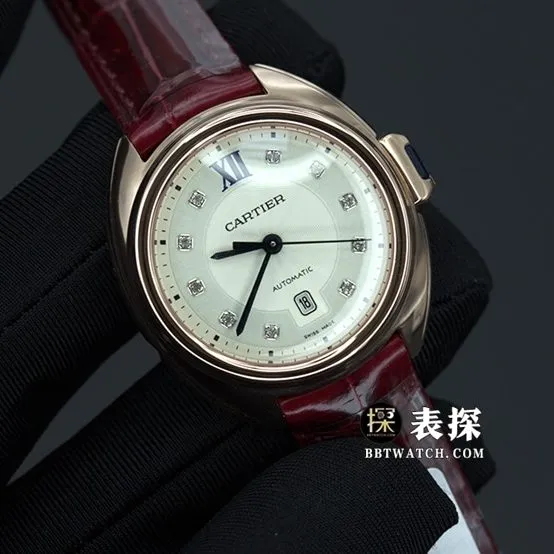 Cartier key watch ladies white dial blue needle leather strap model pictures and prices side live photo