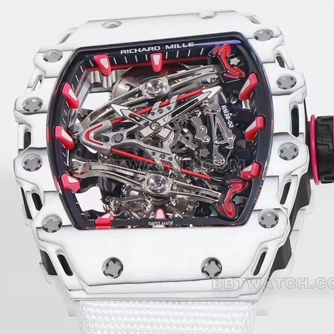 Richard Mille men's white fabric RM 38-02caseback live photo