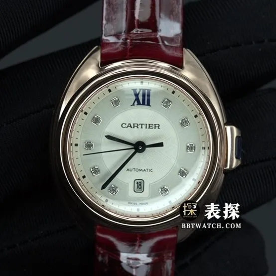 Cartier key watch ladies white dial blue needle leather strap model pictures and prices caseback live photo