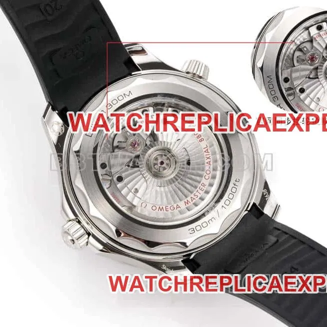 Omegatop-tier watch OR factory Seamaster 300m black dial mechanical black rubber model front live photo
