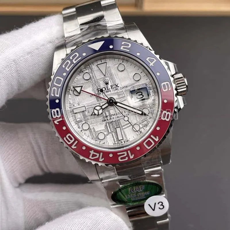 ARF RolexGMT-Mastertop-tier 1:1high-quality meteorite disc Pepsi bezel126719braceletlive photos