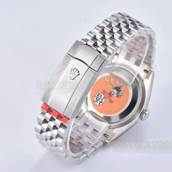 Factory C Rolex log top-tier replica36mm black diamond five-grid chain link m126234-0027clasplive photos
