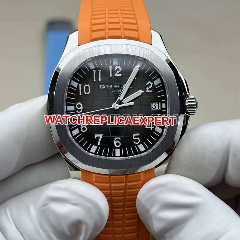 Patek Philippe1:1replica watch BBF factory grenade black dial orange rubber model 5167Abraceletlive photos