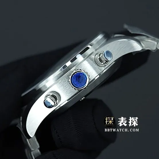 ZF factory universal men's pilot chronograph super A watches blue disk steel strap models IW377717 detail picture