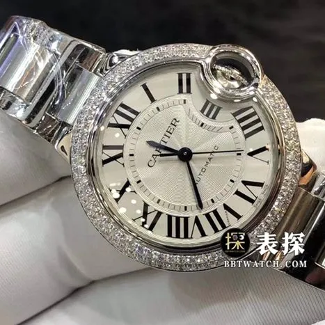Cartier Blue Balloon top-tier watch women's white dial diamond steel bracelet model pictures and prices side live photo