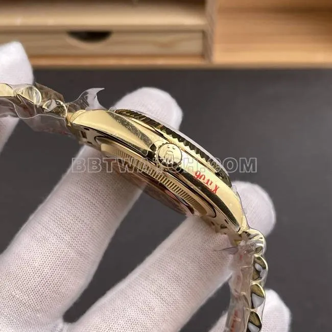 collectible watch QF factory Day-DateRolex gold plate yellow gold2836 mechanical 36mm wear live photos