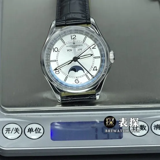 Vacheron Constantin 566 Traditional Model Top Watch Men's Muted Gray Dial Moon Phase Leather Strap Model Pictures and Price List Real Shot Strap