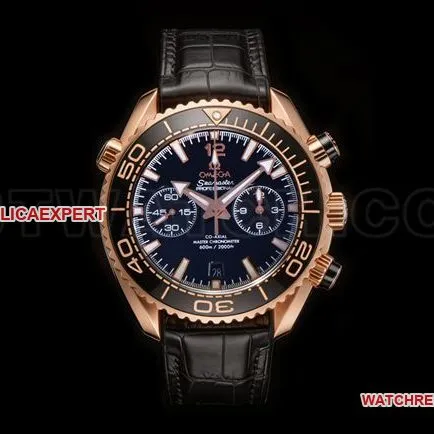 watch N1 factory SeamasterOmega 600m black dialrose gold leather braceletcaseback live photo