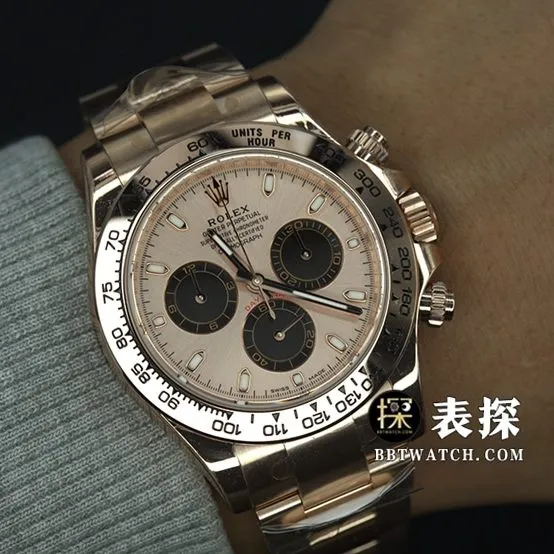 BT factory Rolex Daytona watch men's rose goldsteel bracelet pictures and prices side live photo