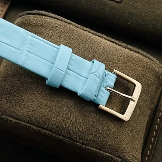 top-tier watch Piaget blue dial blue belt time series watch front view
