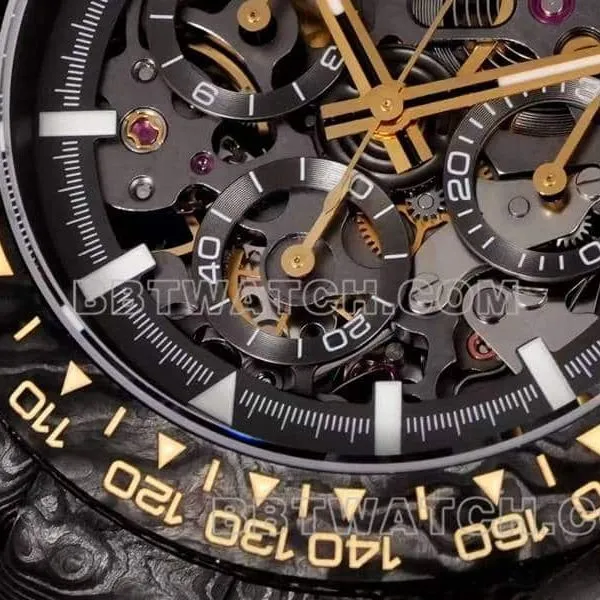 TW factory Rolex Daytonatop-tier 1:1super carbon fiber hollow plate black steel bracelet side live photo