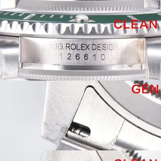 C factory green aqua ghost 126610 real and fake comparison review rolex top collectible watches appearance comparison picture