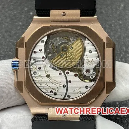 top-tier watch P1 factory Patek PhilippeCUBITUS brown plate rose gold5822P-001caseback live photo