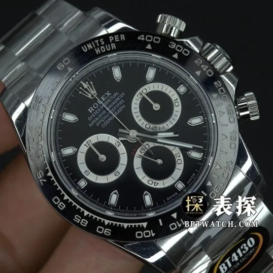 BT factory Rolex Daytona watch black dialsteel bracelet pictures and prices front live photo