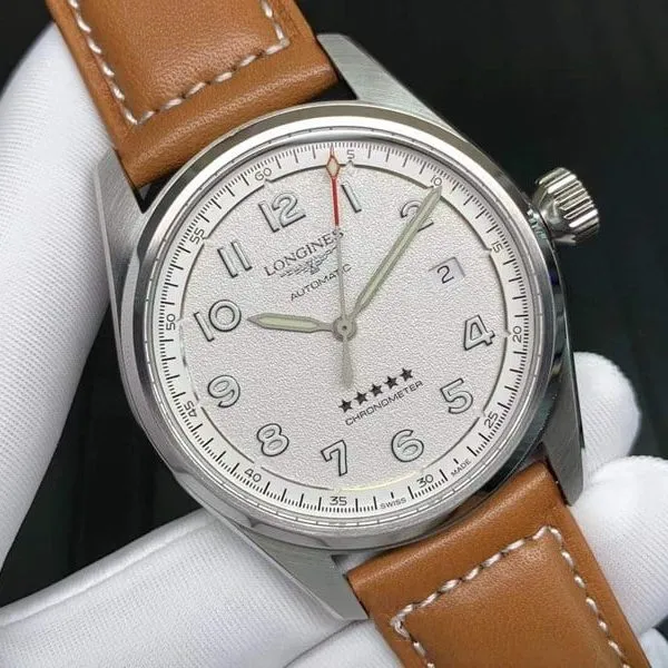Longinesreplica watch pioneer series five-star admiral white dial mechanical watch bracelet picture