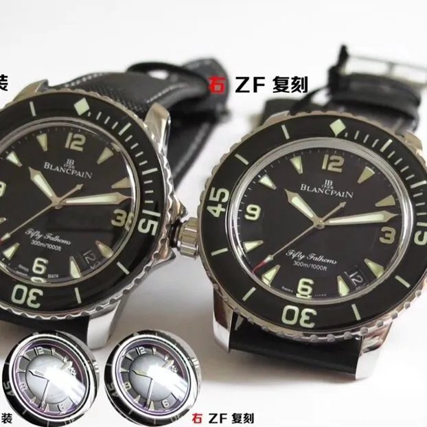 Blancpain1:1replica watch,ZF Fifty Fathoms watch,front comparison picture