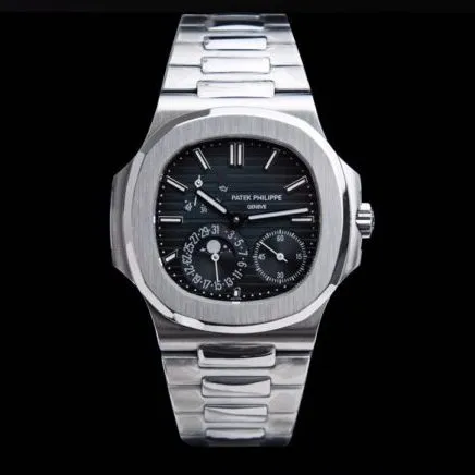 GR factory top-tier watch brand new Patek Philippe5712GR King of Steel makes shocking debut white steel blue bottom men's mechanical watch clasp picture