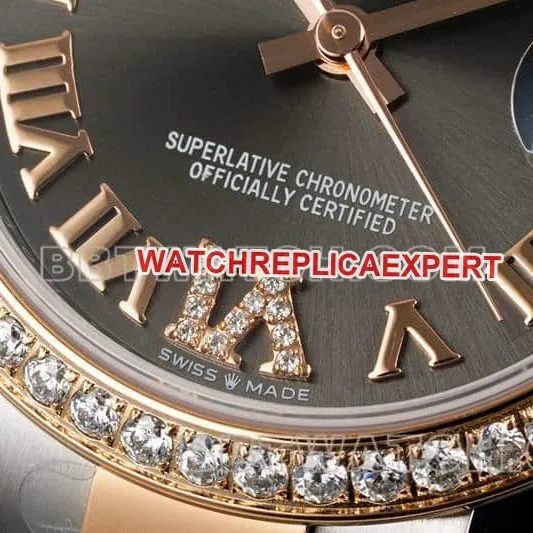 ARF FactoryRolex log top-tier 1:1super dark gray plate diamond bezel31mm gold three grid link 278381side live photo