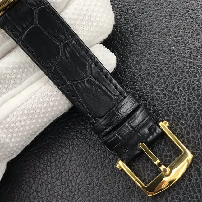 top-tier watch Breguet men's white dial black belt classic series automatic movementleather strap watch front view