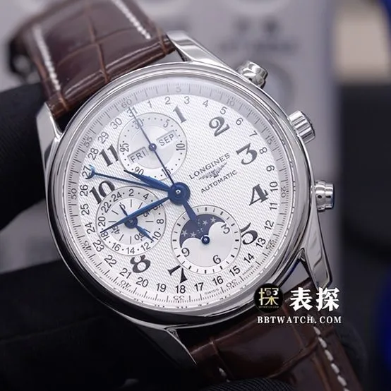KL factory watch traditional Longines1:1replica watch silver dial wheat grain leather strap model L2.673.4.78.3caseback live photo