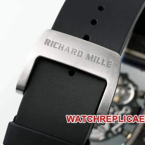 APSRichard Mille1:1super carbon fiber case black rubber model RM055caseback live photo