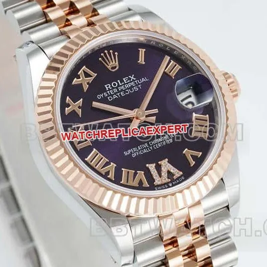 ARF FactoryRolex log 1:1top-tier purple plate 31mm gold five-lattice chain link 278271caseback live photo