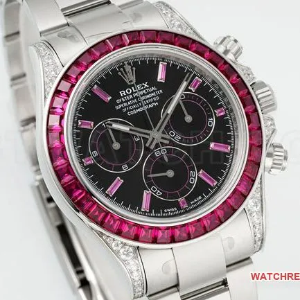 collectible watch DaytonaPPM factory Rolexblack dial moissanite diamond bezelcaseback live photo