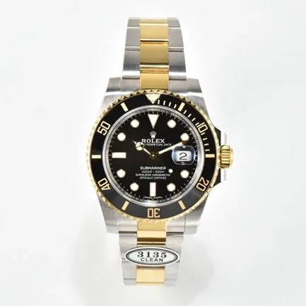 CLEAN Factory Rolex top-tier watch men's black dial gold belt top-tier mechanical watch side view