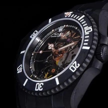 Rolextop-tier watch men's black dialsteel braceletSubmariner series mechanical watch front view