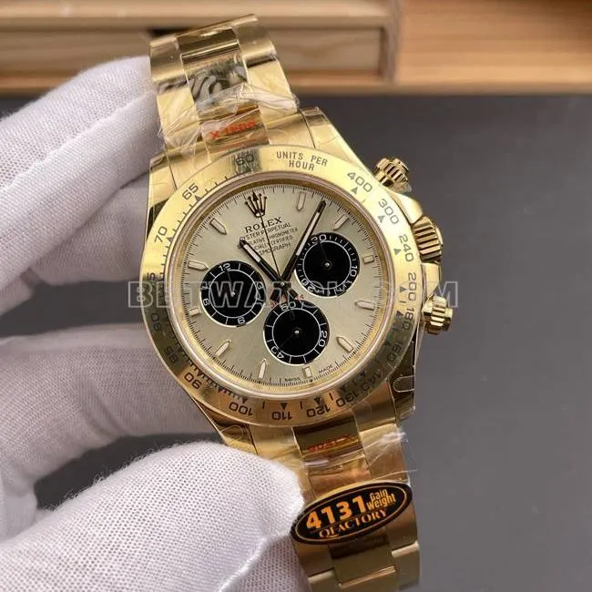 collectible watch QF factory DaytonaRolex gold plate yellow gold4131 mechanical weight live photos
