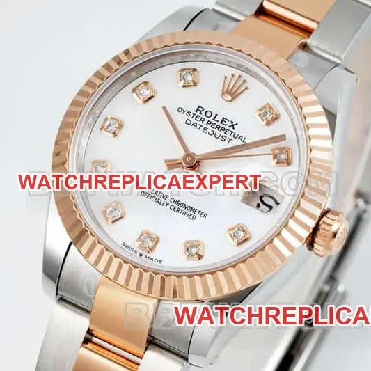 ARF factory Rolex Logbook one to one super A high imitation mother-of-pearl disk 31mm intermediate gold three-compartment links 278271 front actual photo