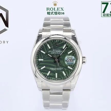 EW FactoryRolextop-tier watch men's green dial steel braceletDatejust36 series automatic movement watch side view