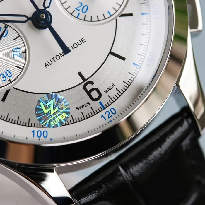 Top-tier watch Jaeger-LeCoultre men's white dial master series fully automatic movementleather strap watch back cover picture