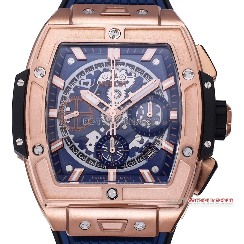 BBF factory Hublot super A blue skeleton disk 642.OX.7180.RX strap real photo