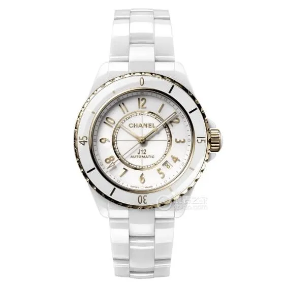 Chanel1:1super clonewhite dialyellow goldceramic bezelsteel bracelet model H9540clasplive photos