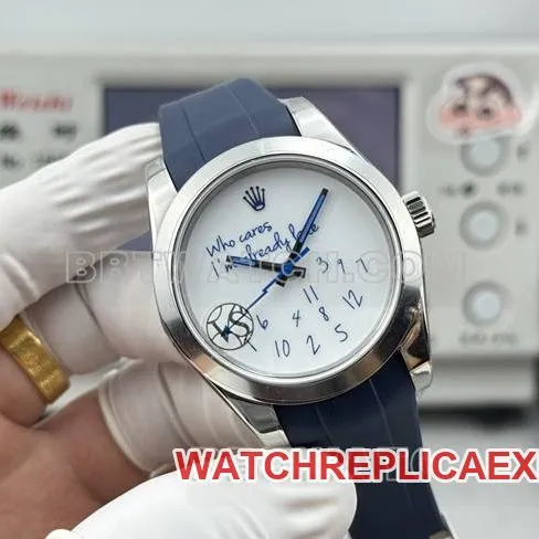 1:1replica watch magnetic type VS FactoryRolexwhite dial rubber type side live photo