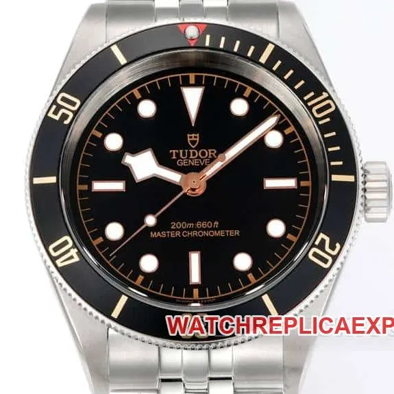3TTudor Biwan top-tier replicablack dialsteel bracelet model 79230Nside live photo