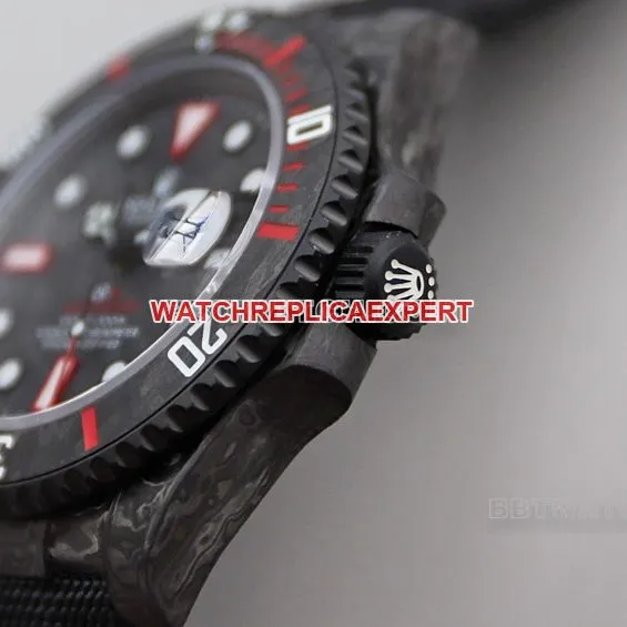 VS factory Rolex Submariner top imitation black plate carbon fiber red ring strap models strap real picture