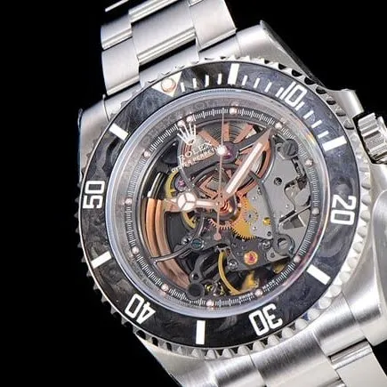 Rolextop-tier watch automatic movement men's gray plate steel bracelet Submariner series watch detail shots