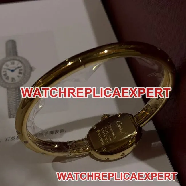 Top- watch BBA factory bathtub Cartier gold dial Moissan diamond British movement front actual photo