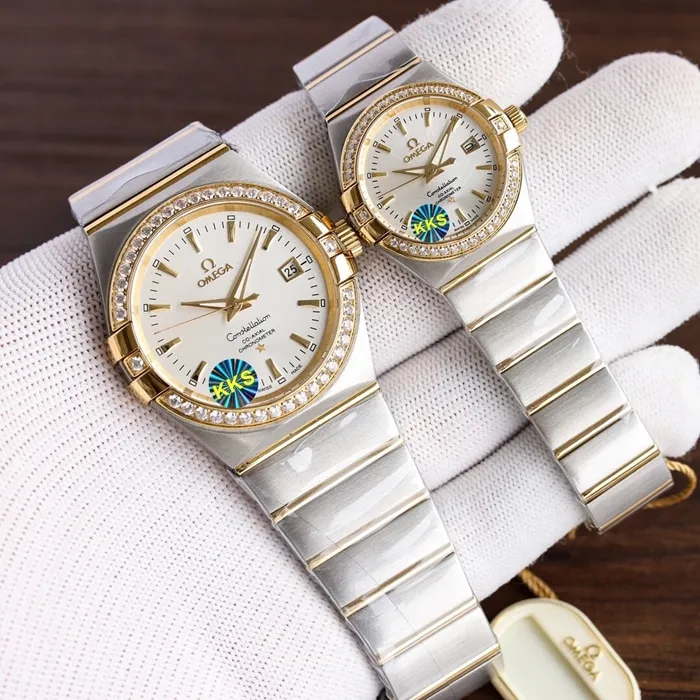 Omega Omega Double Eagle Constellation Series Couple Watch Front View