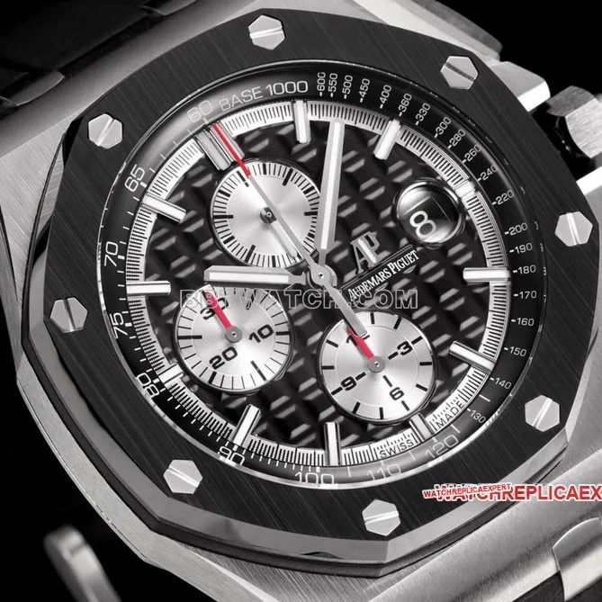 TW factory Audemars PiguetRoyal Oak offshore top-tier dark gray plate rubber model 26400braceletlive photos