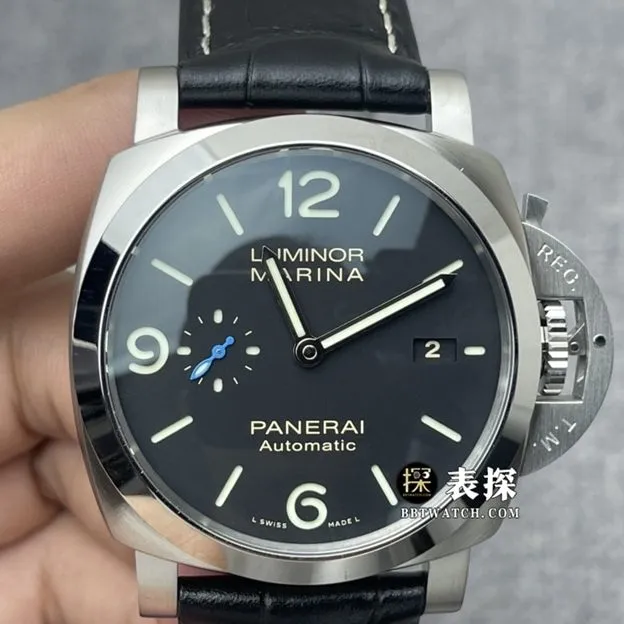 VS FactoryPanerai Lumino PAM01312top-tier 1:1high-quality watch men's black dialleather strap model pictures and prices side live photo