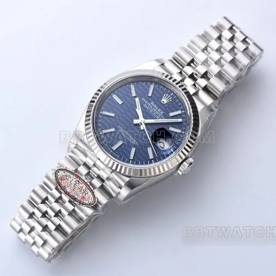 Factory C Rolex log top-tier 1:1super clone36mmblue dial pit pattern m126234-0049clasplive photos