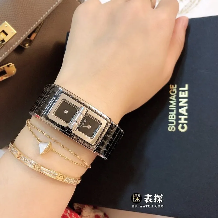 Chanel ladies top-tier watch black dialsteel bracelet model pictures and prices front live photo