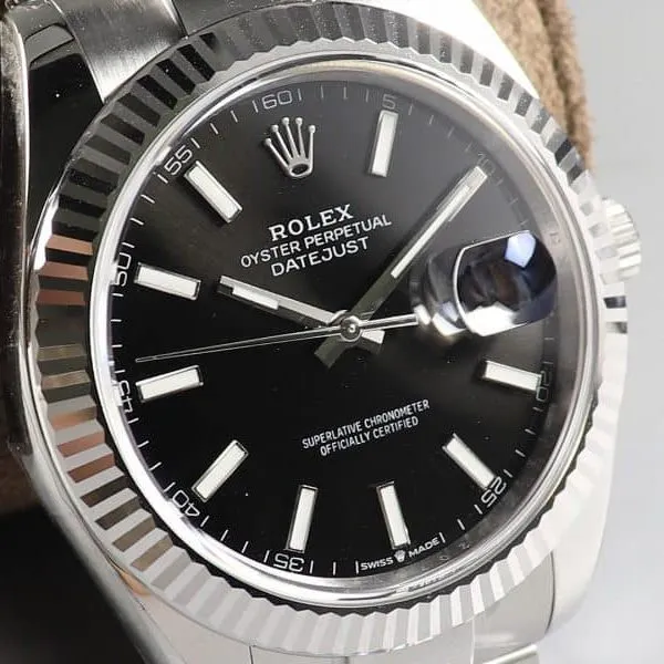 watch ar log Rolex126334black dial904lstainless steel front view