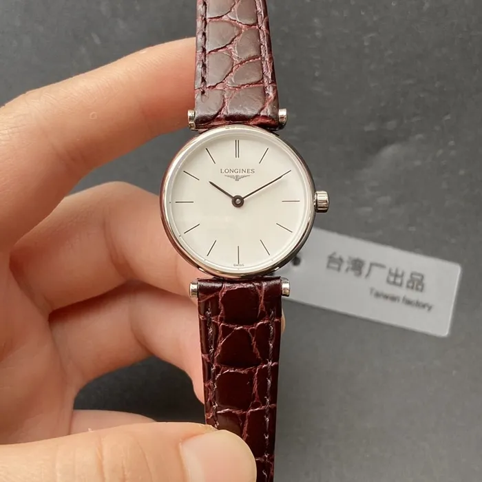 top-tier watch Longines couple watch white dial brown belt Jialan series watch bracelet picture