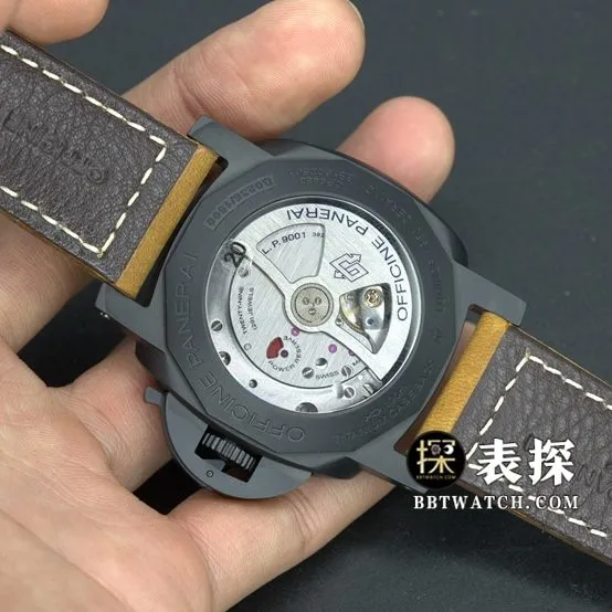 SBF factory Panerai1:1super watch men's black dialleather strap model pictures and prices front live photo